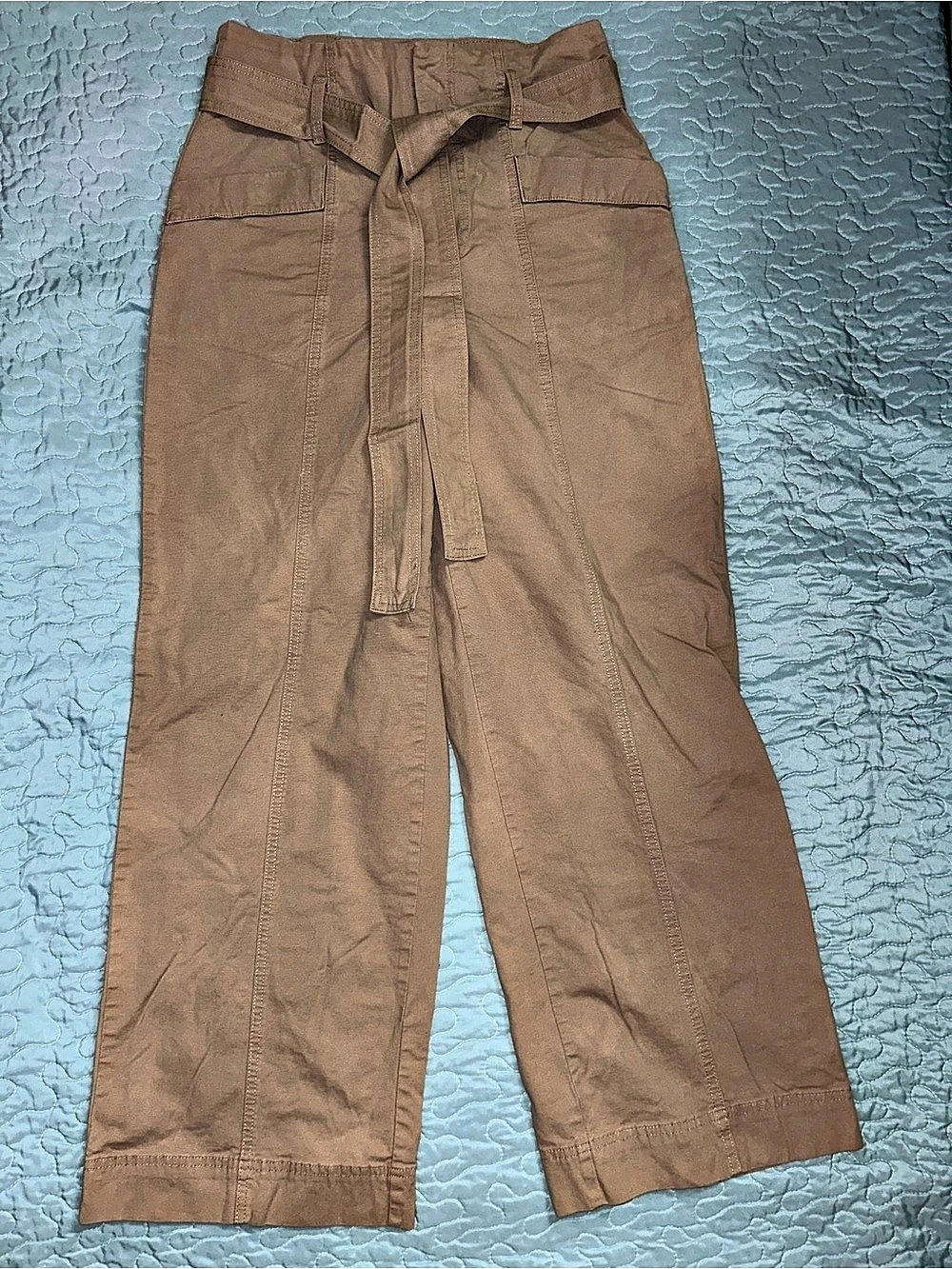 a new day High-Rise Linen Belted Pants Wide Leg Pants Brown Size 10